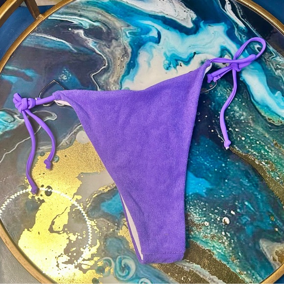 Dolls Kill Purple terry cloth y2k bikini set NWOT - Picture 5 of 6